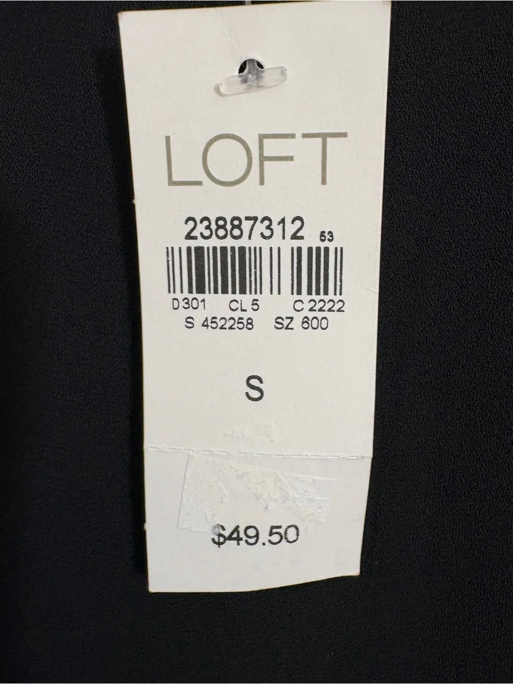 LOFT NWT Petal Sleeve Mixed Media Blouse Black Size S Style 452258